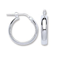 Sterling Silver D-Shape Wedds Hoop Earrings