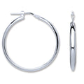 Sterling Silver D-Shape Wedds Hoop Earrings