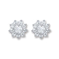Sterling Silver Cubic Zirconia Cluster Stud Earrings