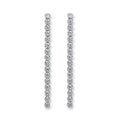 Sterling Silver Single Row Cubic Zirconia Drop Earrings
