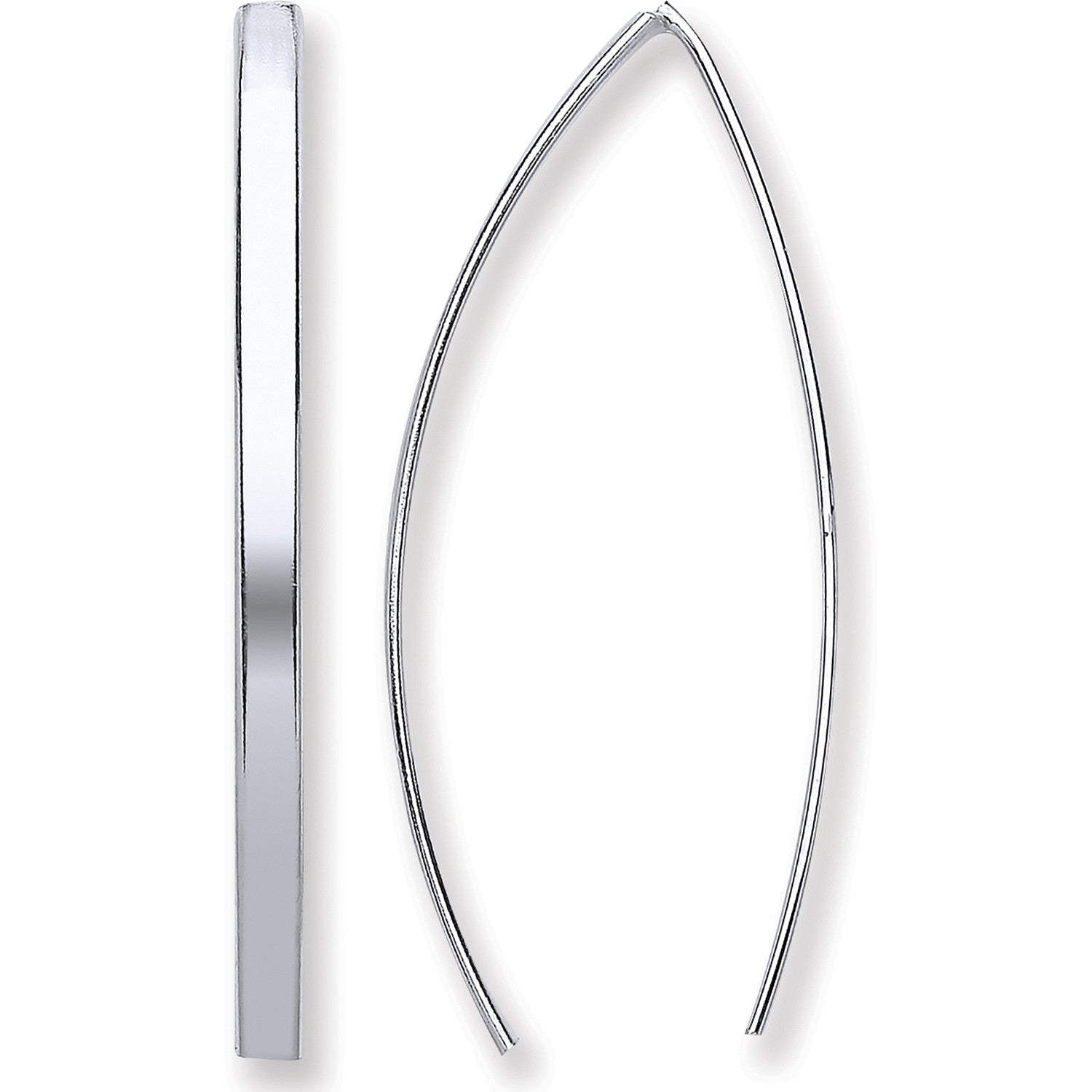 Sterling Silver Two Pin D-Shape Earrings