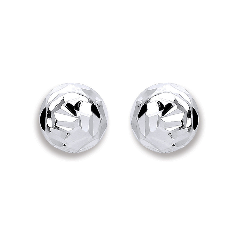 Sterling Silver 6mm Disco Half Ball Earrings