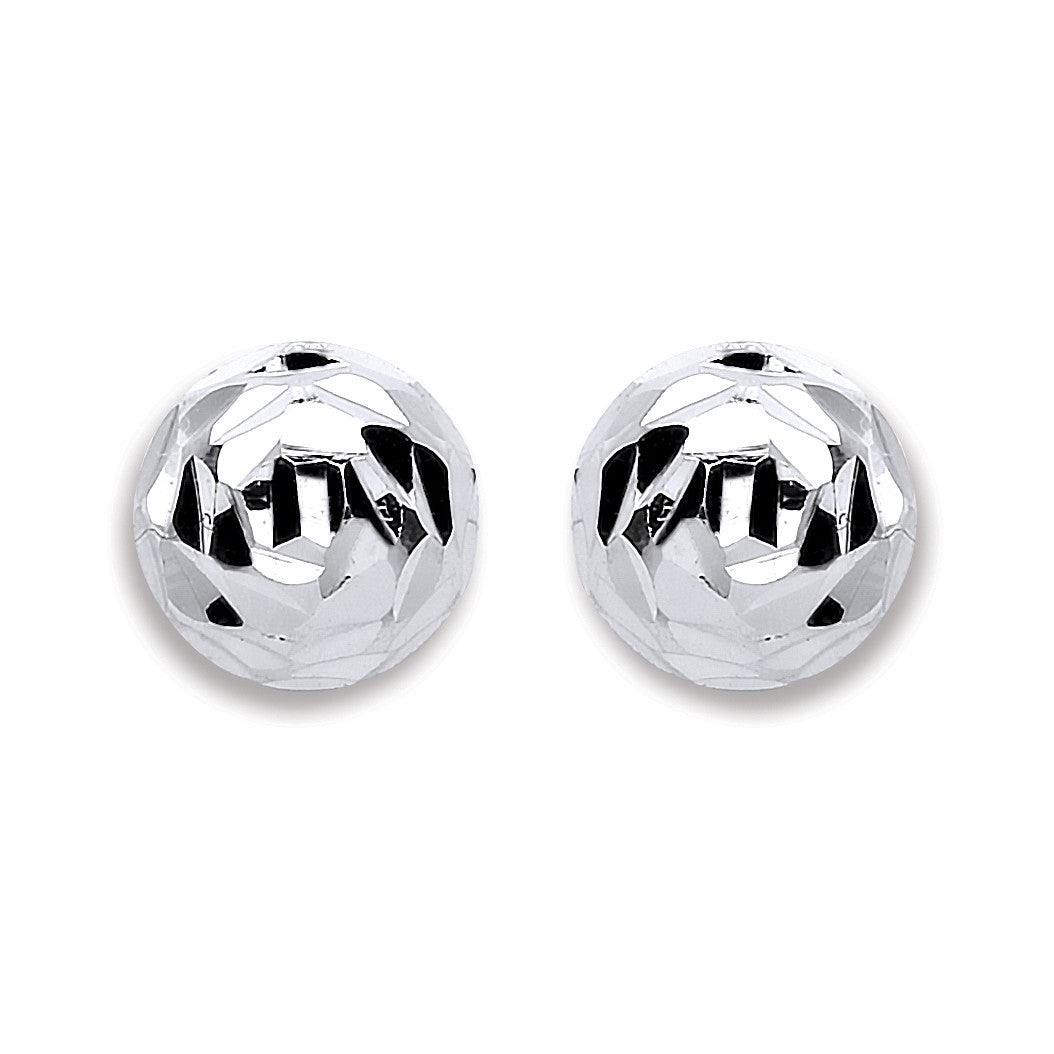 Sterling Silver 8mm Disco Half Ball Earrings