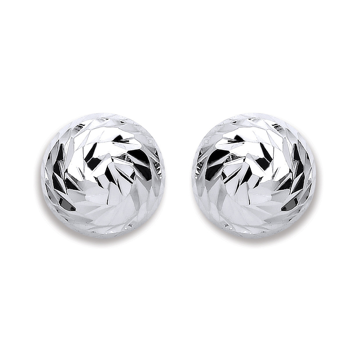Sterling Silver 10mm Disco Half Ball Earrings