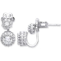 Sterling Silver Cubic Zirconia Ear Stud Cuff Wrap Earrings