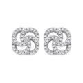 Sterling Silver Cubic Zirconia Swirl Stud Earrings