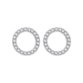 Sterling Silver Cubic Zirconia Circle of Life Stud Earrings