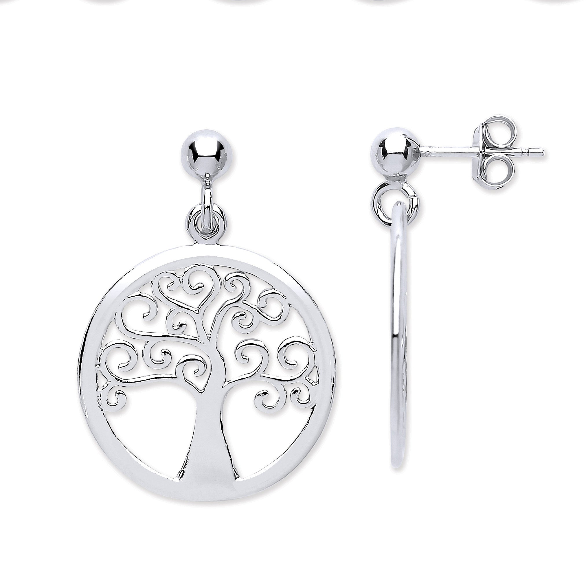 Sterling Silver Tree of Life Earrings