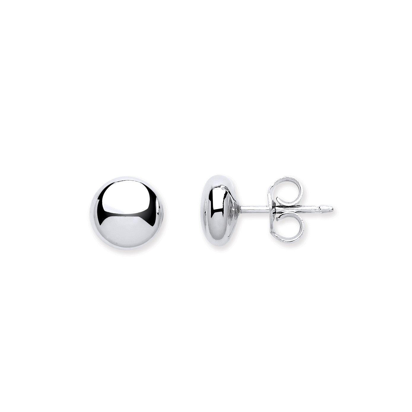 Sterling Silver 7mm Button Stud Earrings
