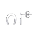 Sterling Silver Lucky Horseshoe Stud Earrings
