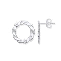 Sterling Silver Infinity Link, Circle Stud Earrings