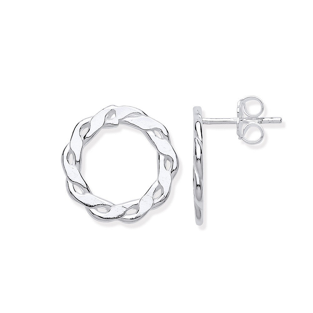 Sterling Silver Infinity Link, Circle Stud Earrings