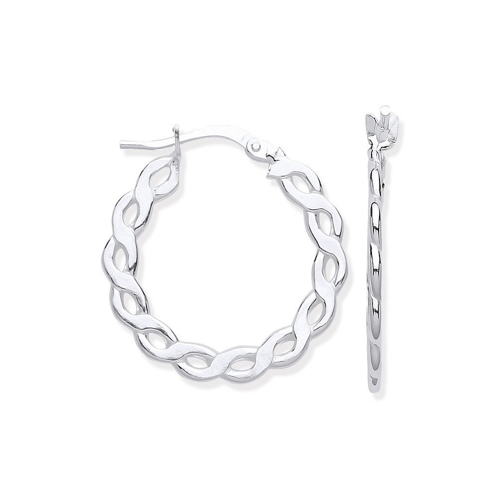 Sterling Silver Infinity Link, Round Hoop Earrings
