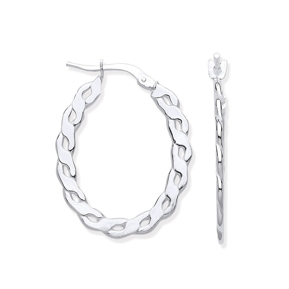 Sterling Silver Infinity Link, Oval Hoop Earrings