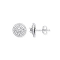 Sterling Silver Layered Cubic Zirconia Circle Stud Earrings