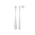 Sterling Silver Long Teardrop Cubic Zirconia Earrings