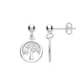 Sterling Silver Tree of Life Drop Earrings