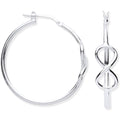 Sterling Silver Infinity 34mm Hoop Earrings