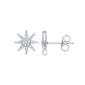 Sterling Silver Starburst Cubic Zirconia Studs