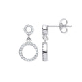 Sterling Silver Cubic Zirconia Circle of Life Drop Earrings