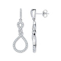 Sterling Silver Teardrop Twist Cubic Zirconia Earrings