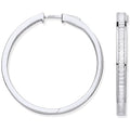 Sterling Silver Baguettes 40mm Hoop Earrings