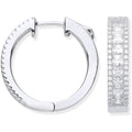 Sterling Silver Princess & Round Cubic Zirconia 20mm Huggies