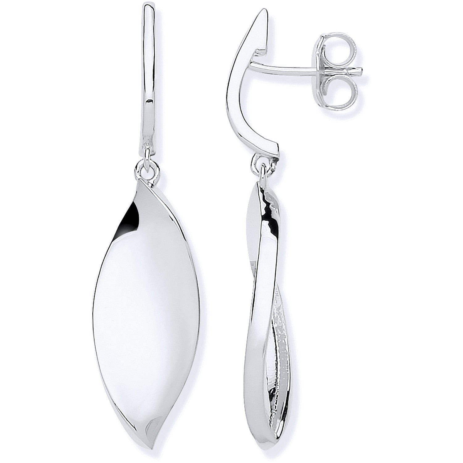 Sterling Silver Twist Drop Earrings