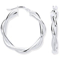 Sterling Silver Twist Hoop 25mm Earrings