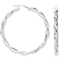 Sterling Silver Twist Hoop 40mm Earrings