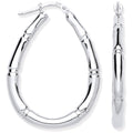 Sterling Silver Bamboo Creole Earrings