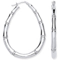 Sterling Silver Bamboo Large Creole Earrings