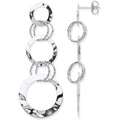 Sterling Silver Interlinked Circles Drop Earrings