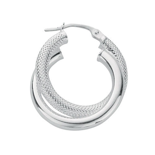 Sterling Silver Double Hoop Earrings