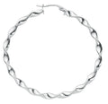 Sterling Silver Large Twisted Hoop Earrings