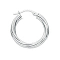 Sterling Silver Twisted Hoop Earrings