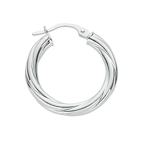 Sterling Silver Twisted Hoop Earrings
