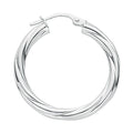 Sterling Silver Twisted Hoop Earrings