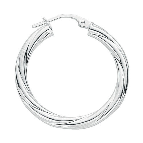 Sterling Silver Twisted Hoop Earrings