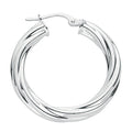 Sterling Silver Twisted Hoop Earrings