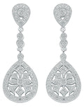 Sterling Silver Chandelier Cubic Zirconia Drop Earrings