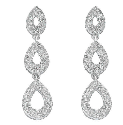 Sterling Silver Fancy Cubic Zirconia Drops