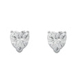 Sterling Silver Heart Cut Cubic Zirconia Stud Earrings