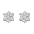 Sterling Silver Fancy Cluster Cubic Zirconia Stud Earrings
