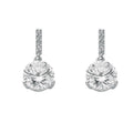 Sterling Silver Cubic Zirconia Drop Stud Earrings