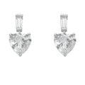 Sterling Silver Cubic Zirconia Heart Drop Stud Earrings