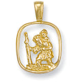 9ct Yellow Gold Cut Out St Christopher Pendant