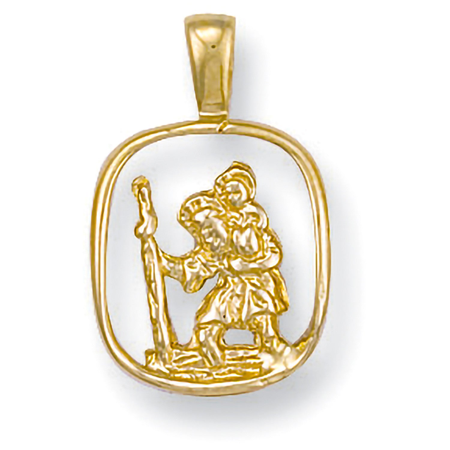 9ct Yellow Gold Cut Out St Christopher Pendant