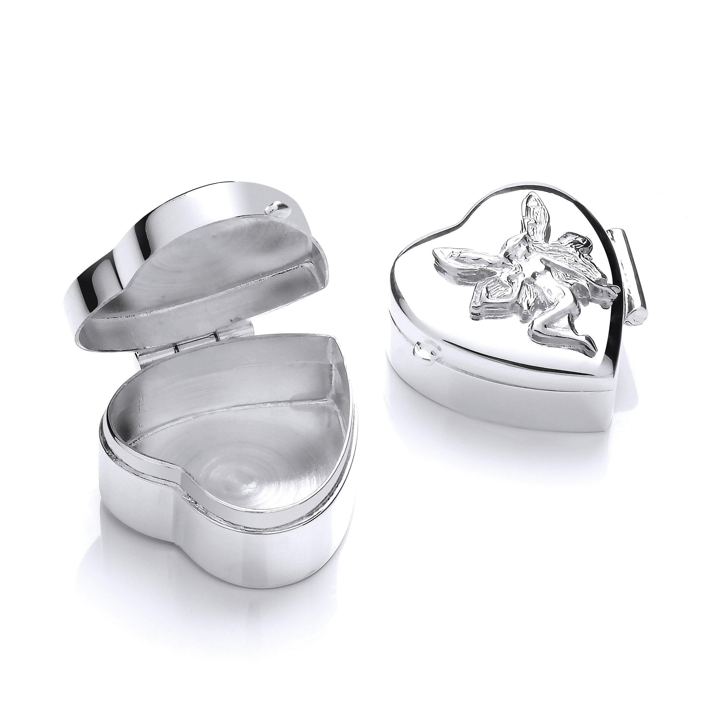 Sterling Silver Angel Trinket (Pill) Heart Box