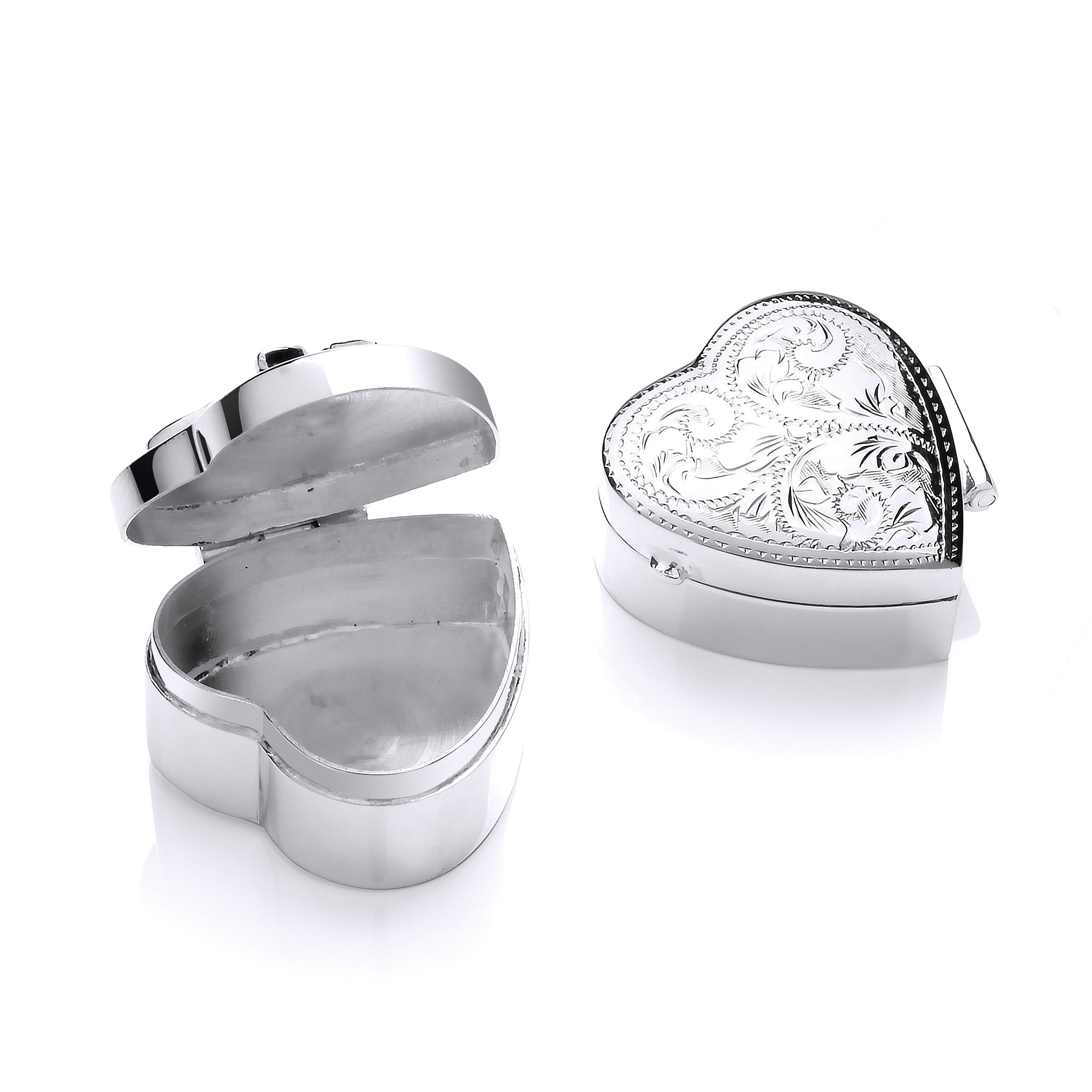 Sterling Silver Trinket (Pill) Heart Design Box